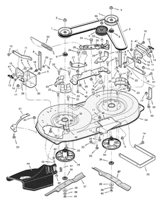 Mower Housing Diagram and Parts List for 405000X8B 2003 Briggs and Stratton Lawn Tractor
